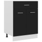 vidaXL Armario inferior cajón cocina madera ingeniería negro 60x46x81,5cm vidaXL Armario inferior cajón cocina madera ingeniería negro 60x46x81,5cm
