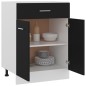 vidaXL Armario inferior cajón cocina madera ingeniería negro 60x46x81,5cm vidaXL Armario inferior cajón cocina madera ingeniería negro 60x46x81,5cm