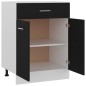vidaXL Armario inferior cajón cocina madera ingeniería negro 60x46x81,5cm vidaXL Armario inferior cajón cocina madera ingeniería negro 60x46x81,5cm