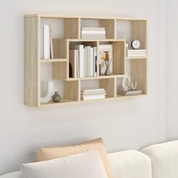 vidaXL Estantería de pared contrachapada roble Sonoma 85x16x52,5 cm