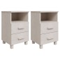 vidaXL Mesitas de noche 2 uds HAMAR pino macizo blanco 40x35x62 cm vidaXL Mesitas de noche 2 uds HAMAR pino macizo blanco 40x35x62 cm
