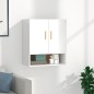 vidaXL Armario de pared madera contrachapada blanco brillo 60x31x70 cm vidaXL Armario de pared madera contrachapada blanco brillo 60x31x70 cm