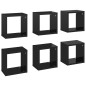 vidaXL Estantes cubo de pared 6 unidades negro brillo 22x15x22 cm vidaXL Estantes cubo de pared 6 unidades negro brillo 22x15x22 cm