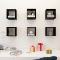 vidaXL Estantes cubo de pared 6 unidades negro brillo 22x15x22 cm vidaXL Estantes cubo de pared 6 unidades negro brillo 22x15x22 cm
