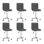 vidaXL Sillas de comedor giratorias 6 unidades tela gris oscuro vidaXL Sillas de comedor giratorias 6 unidades tela gris oscuro