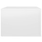 vidaXL Mesita de noche de pared blanco brillante 50x36x25 cm