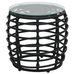 vidaXL Set de mesa y sillas de jardín 3 piezas ratán sintético negro