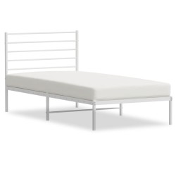 vidaXL Estructura de cama de metal con cabecero blanco 90x200 cm