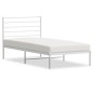 vidaXL Estructura de cama de metal con cabecero blanco 90x200 cm vidaXL Estructura de cama de metal con cabecero blanco 90x200 cm