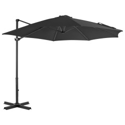 vidaXL Sombrilla voladiza con poste de aluminio gris antracita 300 cm