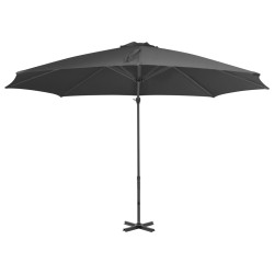 vidaXL Sombrilla voladiza con poste de aluminio gris antracita 300 cm
