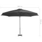 vidaXL Sombrilla voladiza con poste de aluminio gris antracita 300 cm