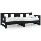 vidaXL Sofá cama extraíble madera maciza de pino negro 2x(80x200) cm vidaXL Sofá cama extraíble madera maciza de pino negro 2x(80x200) cm
