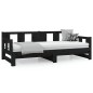 vidaXL Sofá cama extraíble madera maciza de pino negro 2x(80x200) cm vidaXL Sofá cama extraíble madera maciza de pino negro 2x(80x200) cm