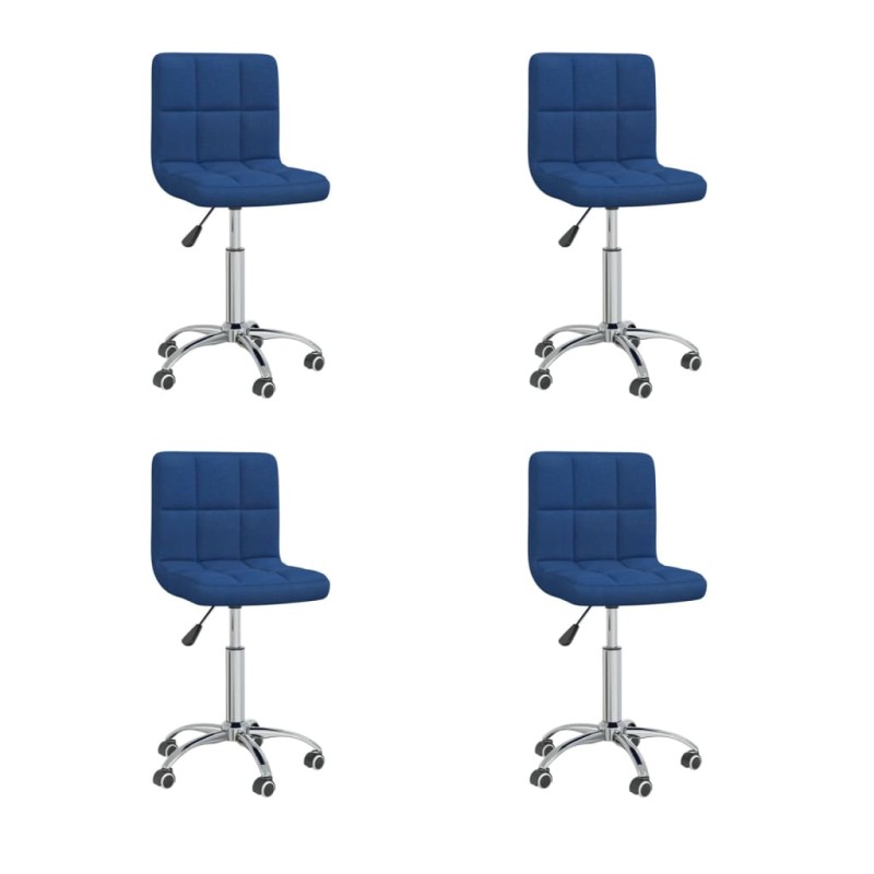 vidaXL Sillas de comedor giratorias 4 unidades tela azul vidaXL Sillas de comedor giratorias 4 unidades tela azul
