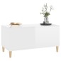 vidaXL Mesa de centro madera contrachapada blanco brillo 90x44,5x45 cm