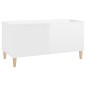 vidaXL Mesa de centro madera contrachapada blanco brillo 90x44,5x45 cm