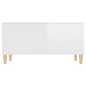 vidaXL Mesa de centro madera contrachapada blanco brillo 90x44,5x45 cm