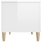 vidaXL Mesa de centro madera contrachapada blanco brillo 90x44,5x45 cm