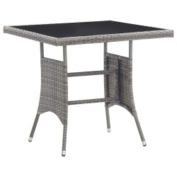 vidaXL Mesa de jardín de ratán sintético gris antracita 80x80x74 cm
