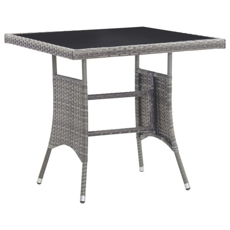 vidaXL Mesa de jardín de ratán sintético gris antracita 80x80x74 cm