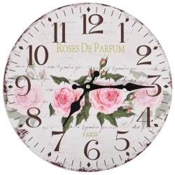 vidaXL Reloj de pared vintage con flores 30 cm 