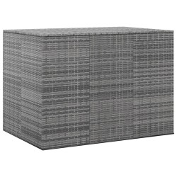 vidaXL Baúl para cojines de jardín ratán PE gris 145x100x103 cm