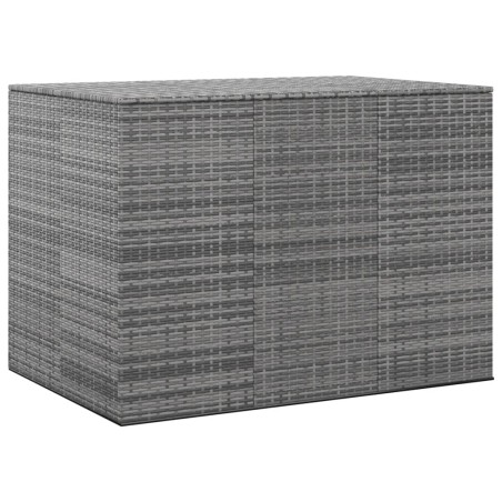 vidaXL Baúl para cojines de jardín ratán PE gris 145x100x103 cm