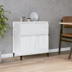 vidaXL Aparador de madera contrachapada blanco brillante 60x35x70 cm