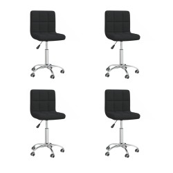 vidaXL Sillas de comedor giratorias 4 unidades tela negro