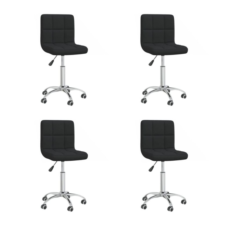 vidaXL Sillas de comedor giratorias 4 unidades tela negro