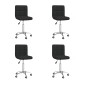 vidaXL Sillas de comedor giratorias 4 unidades tela negro