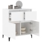 vidaXL Aparador de madera contrachapada blanco brillante 60x35x70 cm vidaXL Aparador de madera contrachapada blanco brillante 60x35x70 cm