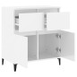 vidaXL Aparador de madera contrachapada blanco brillante 60x35x70 cm vidaXL Aparador de madera contrachapada blanco brillante 60x35x70 cm