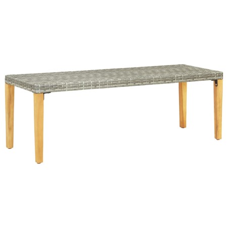 vidaXL Banco de jardín ratán sintético gris 80 cm