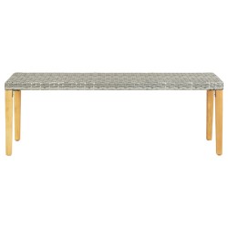 vidaXL Banco de jardín ratán sintético gris 80 cm