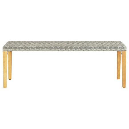 vidaXL Banco de jardín ratán sintético gris 80 cm
