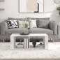 vidaXL Mesa de centro madera contrachapada blanco brillo 100x50x36 cm vidaXL Mesa de centro madera contrachapada blanco brillo 100x50x36 cm