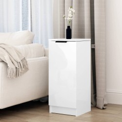 vidaXL Aparador de madera contrachapada blanco brillante 30x30x70 cm