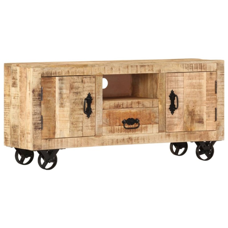 vidaXL Mueble para la TV de madera de mango rugosa 110x30x50 cm vidaXL Mueble para la TV de madera de mango rugosa 110x30x50 cm
