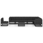 vidaXL Set de muebles de jardín 9 pzas con cojines madera pino negro vidaXL Set de muebles de jardín 9 pzas con cojines madera pino negro