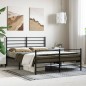vidaXL Estructura de cama cabecero y pie de cama metal negro 140x190cm vidaXL Estructura de cama cabecero y pie de cama metal negro 140x190cm