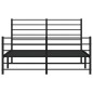 vidaXL Estructura de cama cabecero y pie de cama metal negro 140x190cm vidaXL Estructura de cama cabecero y pie de cama metal negro 140x190cm