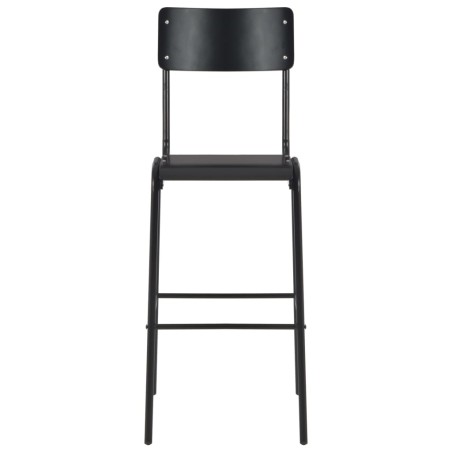 vidaXL Taburetes de cocina 2 uds madera contrachapada y acero negro