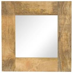 vidaXL Espejo de madera maciza de mango 50x50 cm
