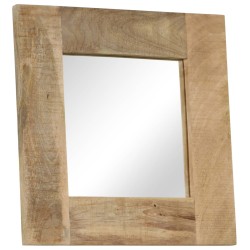 vidaXL Espejo de madera maciza de mango 50x50 cm