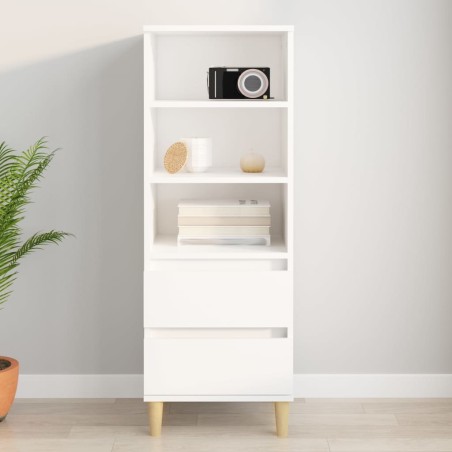 vidaXL Aparador alto madera contrachapada blanco 40x36x110 cm
