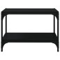 vidaXL Mueble para TV madera contrachapada y acero negro 60x33x41 cm