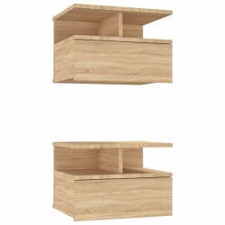 vidaXL Mesita noche flotante 2 uds aglomerado roble Sonoma 40x31x27 cm