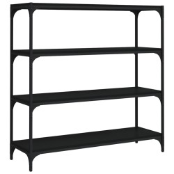 vidaXL Estantería madera contrachapada y acero negro 100x33x100 cm